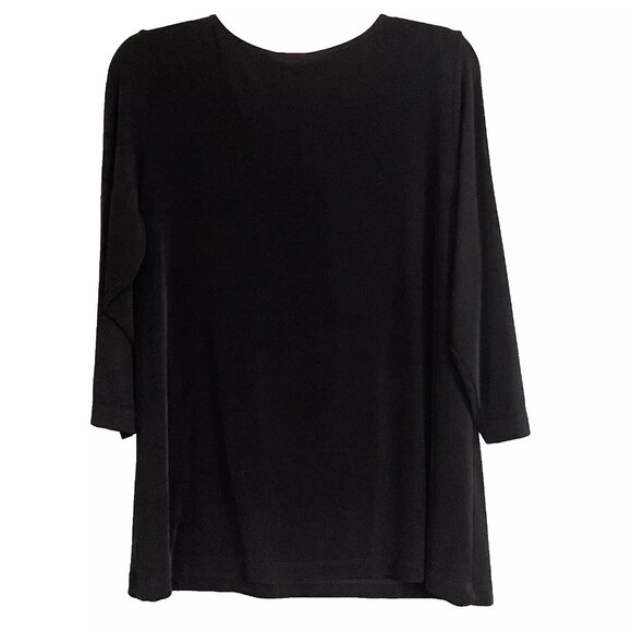 Chico's Travelers Brown Netta Tunic Top Size 3/XL Slinky Stretch Business Casual - Picture 2 of 5